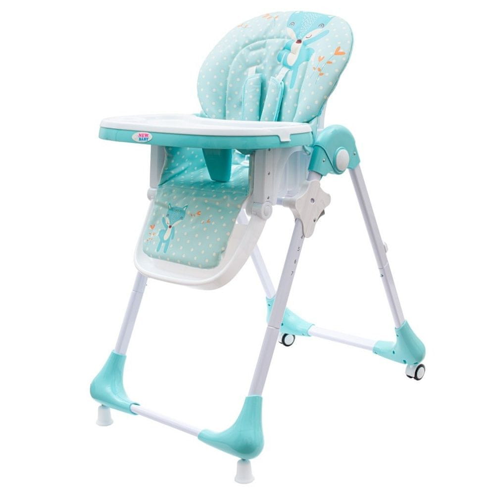 NEW BABY Jedálenská stolička NEW BABY Minty Fox - ekokoža a vložka pre bábätká 